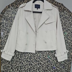 Women's Cream Double-Breasted Jacket